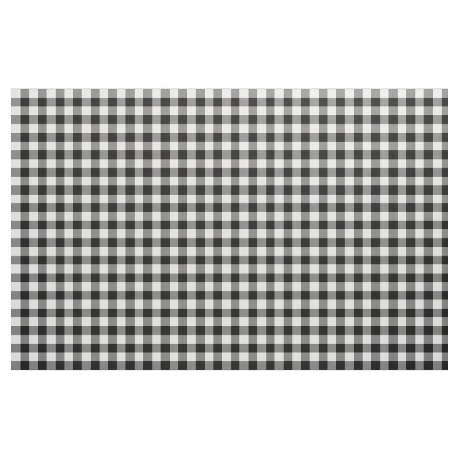 Tecido preto e branco do teste padrão do guingão (Fat Quarter)