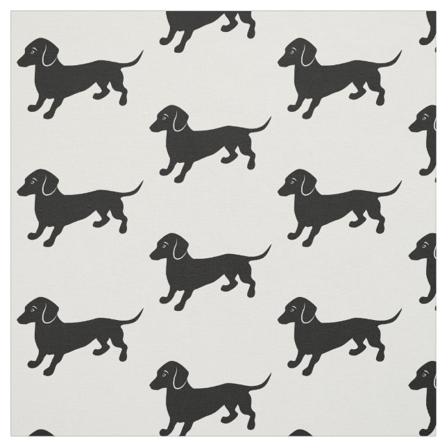 Tecido Preto e branco simples dos Dachshunds pretos (Modelo)