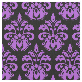 Tecido Preto e roxo | COR DAMASCO