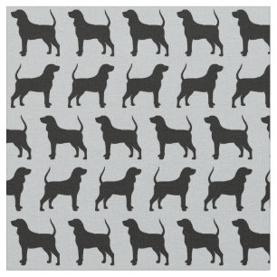 Tecido Preto e teste padrão das silhuetas do Coonhound d