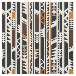 Tecido Preto, teste padrão tribal marrom branco