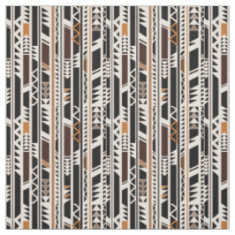 Tecido Preto, teste padrão tribal marrom branco