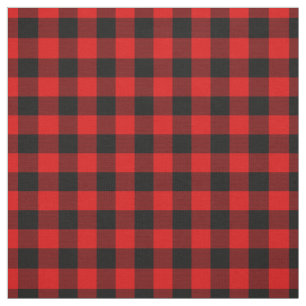 Tecido Preto Vermelho Gingham Verifica Padrões de Tartan