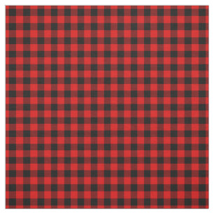 Tecido Preto Vermelho Gingham Verifica Padrões de Tartan