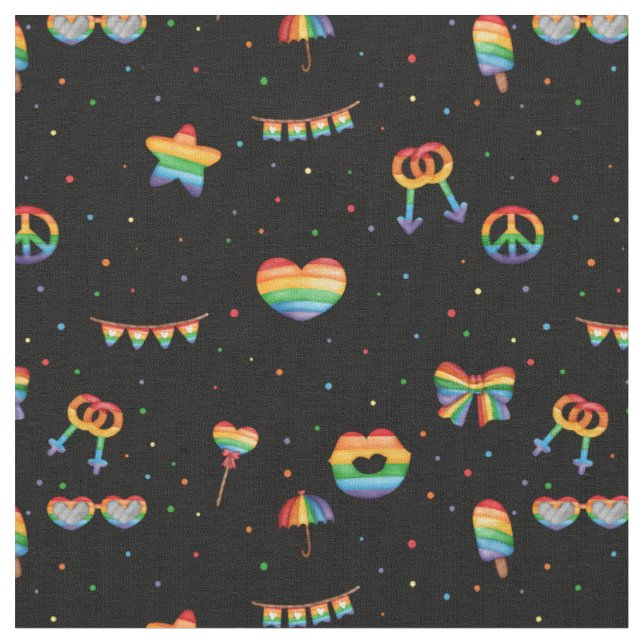 Tecido Pride Rainbow LGBT Gay Queer One Love Padrão (Detalhe)