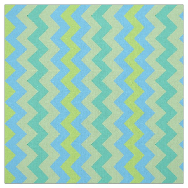 Tecido Primavera Sunshine Chevron Padrão Azul Verde Amare (Modelo)