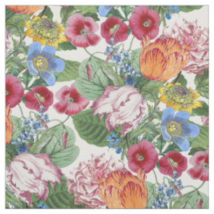 Tecido Primavera Tulip Peony Flowers Garden Standard