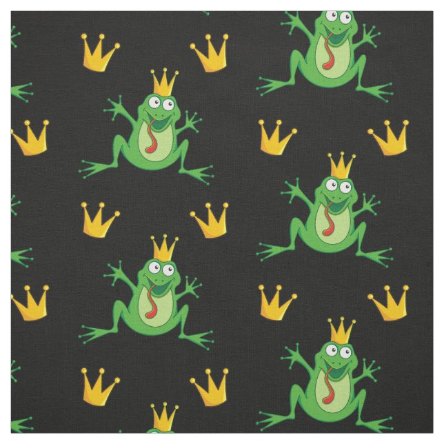Tecido Príncipe Sapo com Padrão Crowns (Modelo)