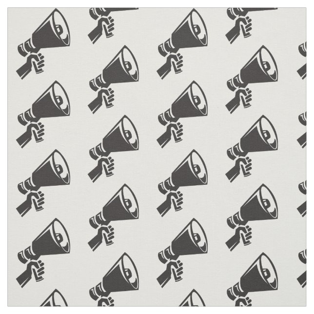 Tecido Protesto contra Megaphone Black White Patterin Res (Modelo)