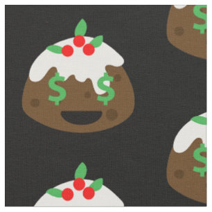 Tecido pudim de natal com olhos de dinheiro
