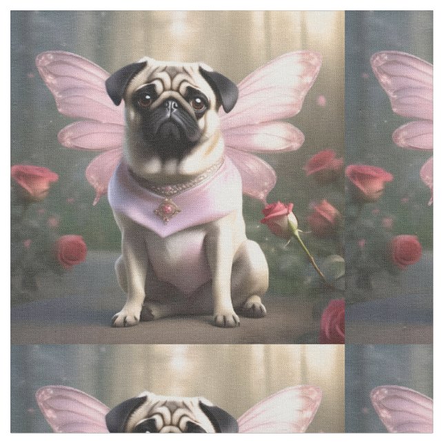 Tecido Pug Borboleta, (Detalhe)