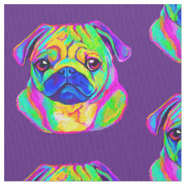 Tecido Pug nas cores