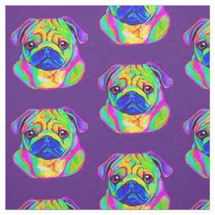 Tecido Pug nas cores