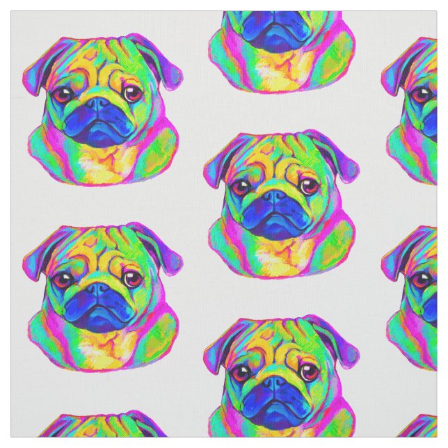Tecido Pug nas cores (Modelo)