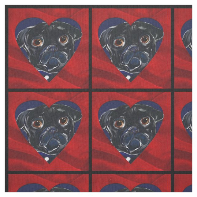 Tecido Pug Preto (Modelo)