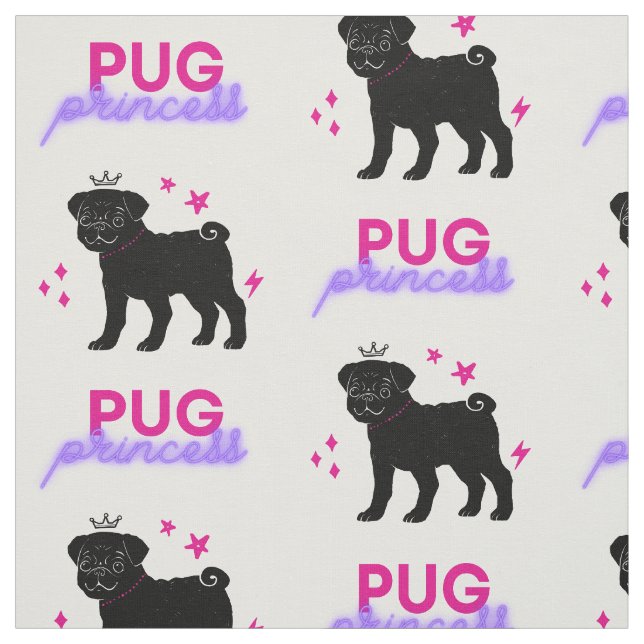 Tecido Pug Princess (Modelo)