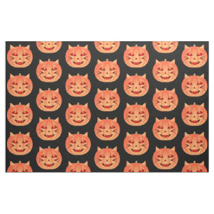 Tecido Pumpkin de Gato Halloween
