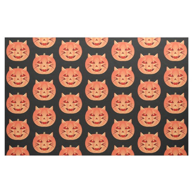 Tecido Pumpkin de Gato Halloween (Fat Quarter)