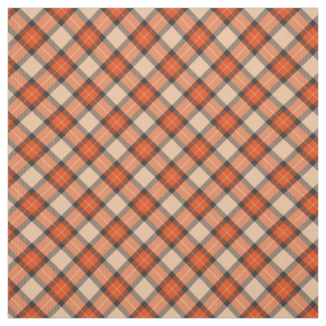 Tecido Pumpkin Laranja-Xadrez Negra Chic Beige (Modelo)