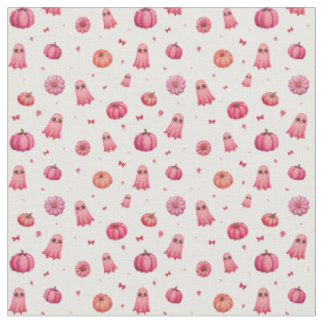 Tecido Pumpkins Rosa do Halloween