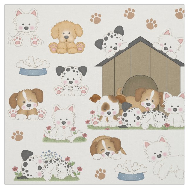 Tecido Puppy Dog House (Modelo)