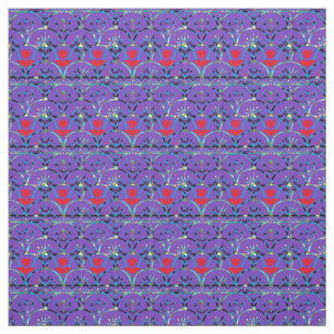 Tecido Puro Boho Sunrise Flores Vermelhas