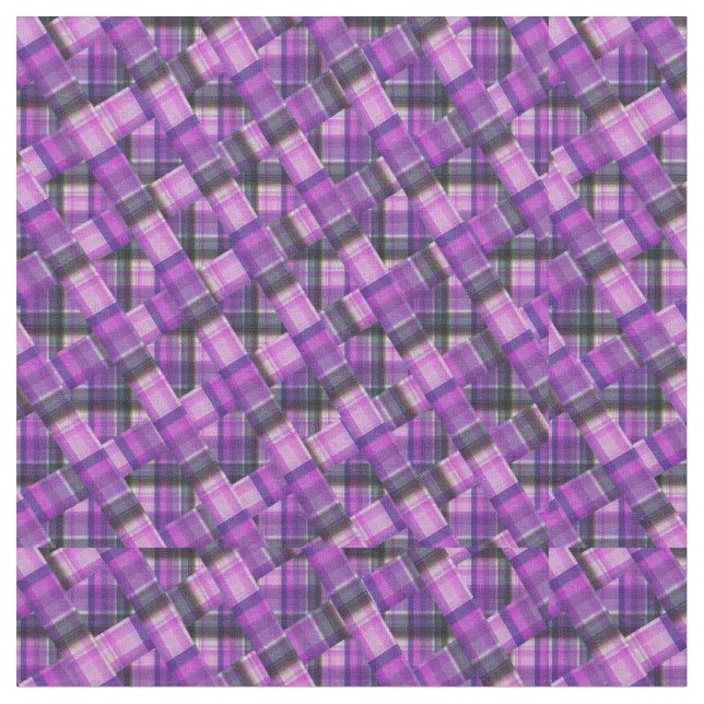 Tecido Purple Crisscross Checked Tartan Design, (Detalhe)