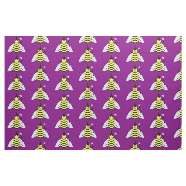 Tecido Púrpura do Mágico de Abelhas do Halloween (Fat Quarter)