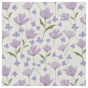 Tecido Púrpura e creme Flores de marfim Impressão floreal
