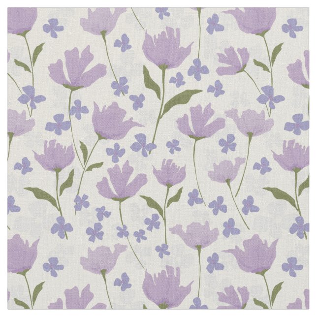 Tecido Púrpura e creme Flores de marfim Impressão floreal (Detalhe)