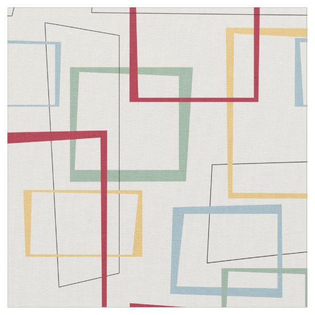 Tecido Quadrados Abstrato do Médio do século Retro Funky (Detalhe)