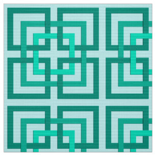 Tecido Quadrados, Aqua e turquesa geométricos modernos