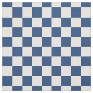 Tecido Quadrados de Verificação Branco Azul-Marinho Cl