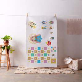 Tecido Quadrados e bonecas bonitos marianos da edredão do