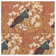 Tecido Quail In Fall Daisies