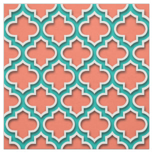 Tecido Quatrefoil Branco de Coral, Marrocos #5DS