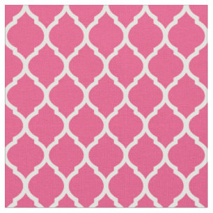 Tecido Quatrefoil de Marrocos rosa quente