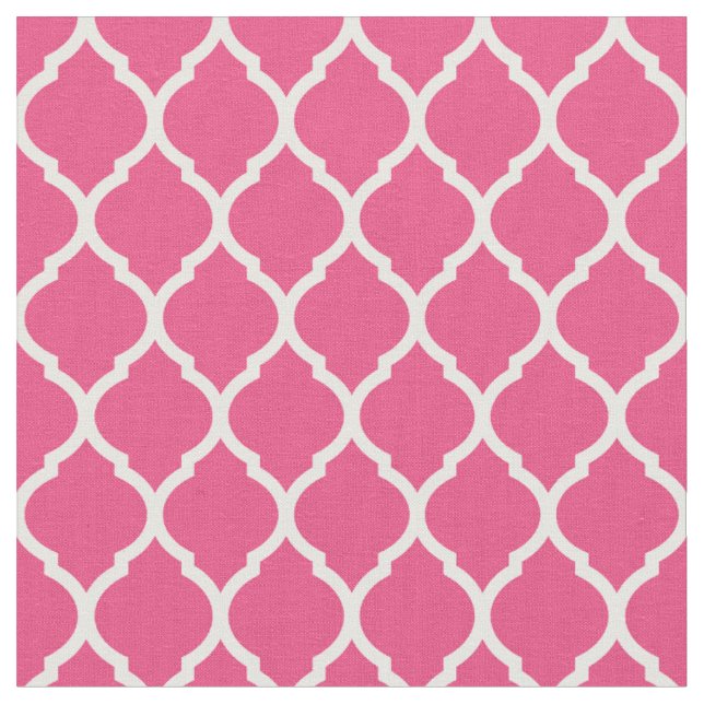 Tecido Quatrefoil de Marrocos rosa quente (Detalhe)