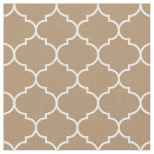 Tecido Quatrefoil Marroquino, Café Forçado E Branco