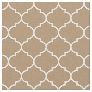 Tecido Quatrefoil Marroquino, Café Forçado E Branco