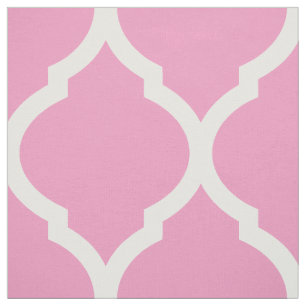 Tecido Quatrefoil marroquino cor-de-rosa em larga escala