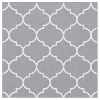 Tecido Quatrefoil marroquino Lilac Cinza e Branco