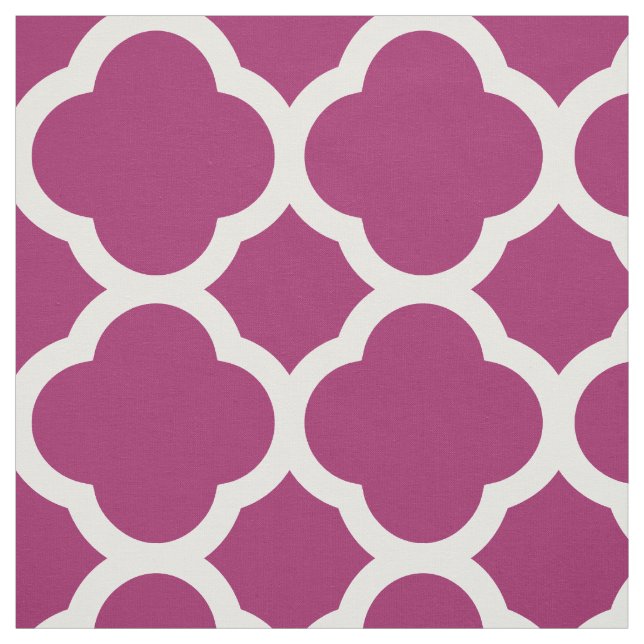 Tecido Quatrefoil Moderno Roxo Grande Escala (Modelo)