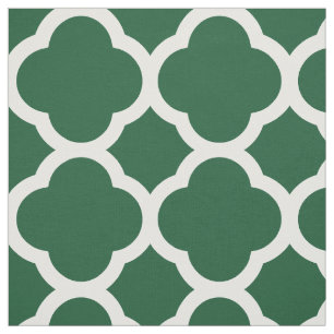Tecido Quatrefoil Moderno Verde Hunter Grande Escala