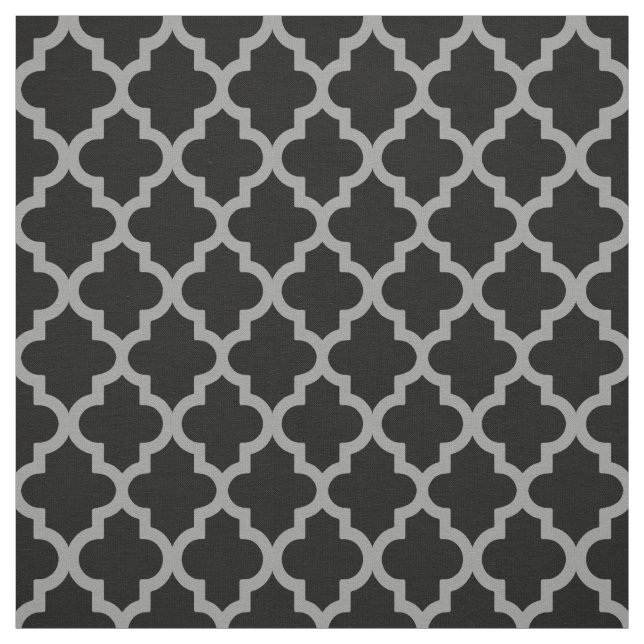 Tecido Quatrefoil Moods de Marrocos preto (Modelo)