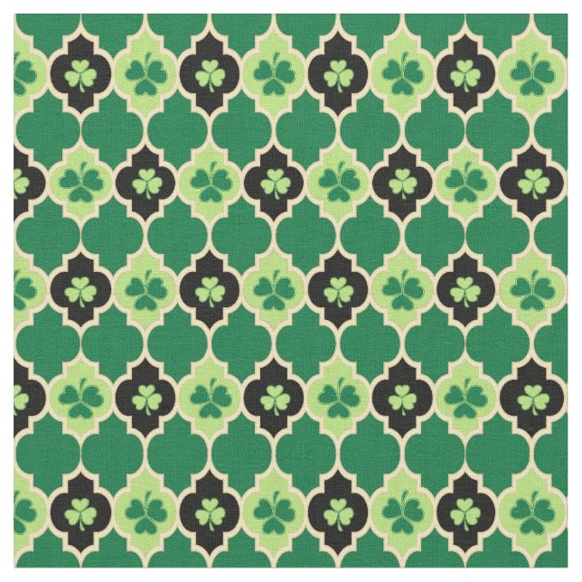 Tecido Quatrefoil - Shamrocks Irlandês (Detalhe)