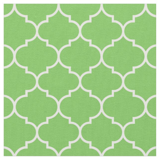 Tecido Quatrefoil Verde e Branco marroquino (Detalhe)