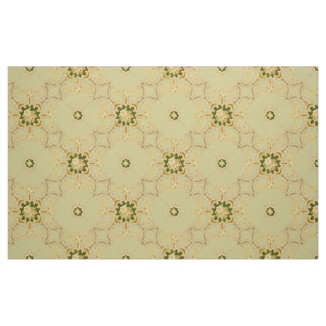 Tecido Quatrefoils de pergaminho foliado e padrão floral (Fat Quarter)