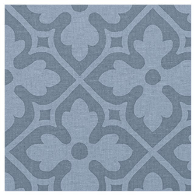 Tecido Quatrefoils Revival Gótico, Azul Ardósia (Detalhe)