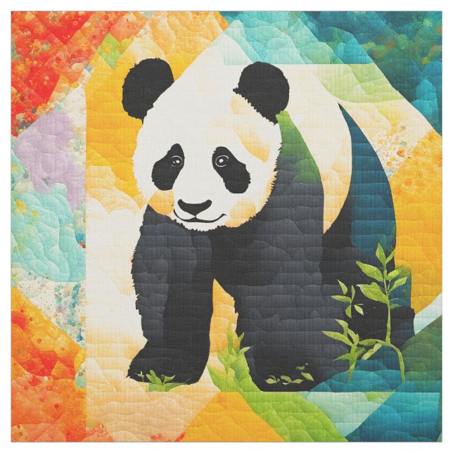 Tecido Queda de fachada, Panda Bear, quarteirão de trapaç (Amostra)